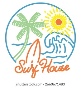 LOGOTIPO DE PRAIA PARA T SHIRT DESING CRIATIVO