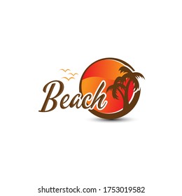 Beach Logo Template Design Vector, Emblem, Design Concept, Creative Symbol, Icon