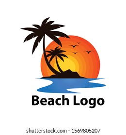beach logo template for mascot