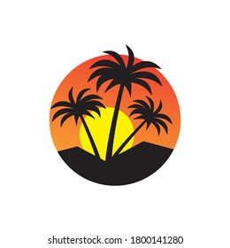 Beach Logo Template Shape Vector Emblem Shape Concept Creative Symbol.Beach Logo Template Shape Vector Emblem Shape Concept Creative Symbol.