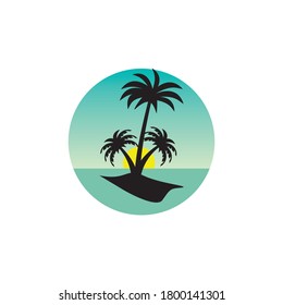 Beach Logo Template Shape Vector Emblem Shape Concept Creative Symbol.Beach Logo Template Shape Vector Emblem Shape Concept Creative Symbol.