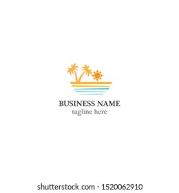 Beach logo template vector icon design