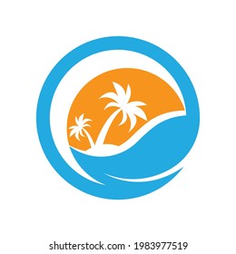 Beach logo template vector icon design