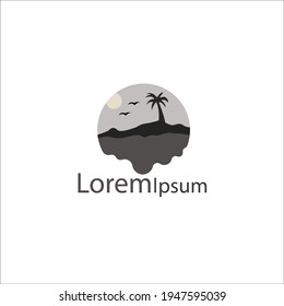 Vorlage für das Strandlogo, Vektorgrafik	