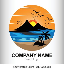 Vorlage für das Beach-Logo, Vektorgrafik
