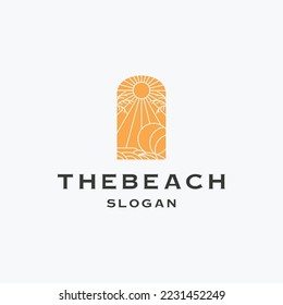 Diseño vectorial de la plantilla del logotipo de la playa