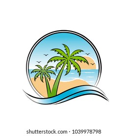 beach logo vector