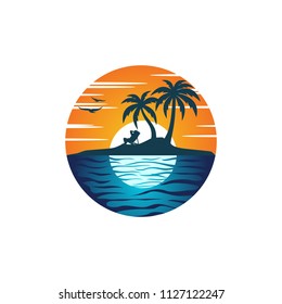 beach logo vector