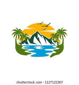 beach logo vector