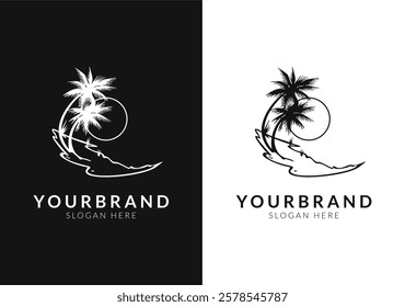 Beach logo vector design. Logotype template. Vector illustration