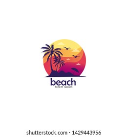 Beach logo vector design template