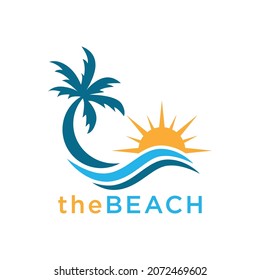 Beach Logo Vector Design Template.