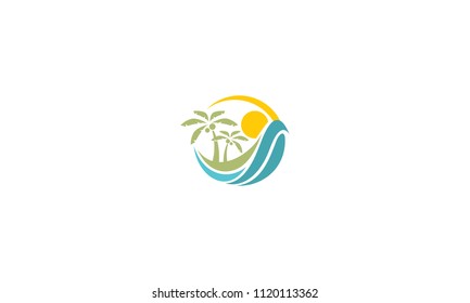 beach logo vector icon
