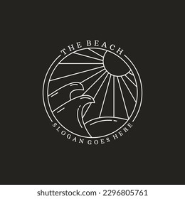 The beach logo vector icon illustration hipster vintage retro .
