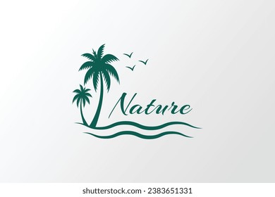 beach logo vector icon, sea beach icon, travel logo