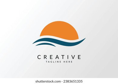 Logo des Strandes, Vektorsymbol, Strandsymbol, Reiselogo