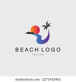 beach logo vector illustration design