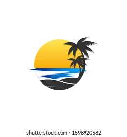 beach logo vector image simple 