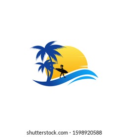beach logo vector image simple 