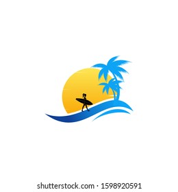 beach logo vector image simple 