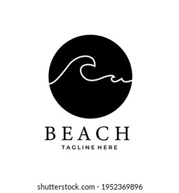 Vintage-Vektorgrafik des Beach-Logos