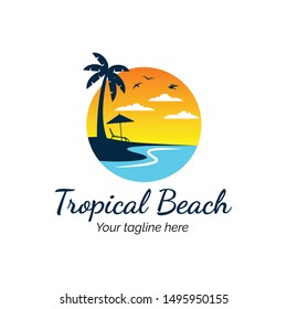 Beach logo for your tourism business company or for your design element