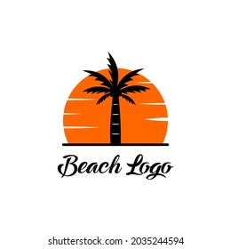 A beach logo for your tourism business company or for your design elements. Minimalist vector logo