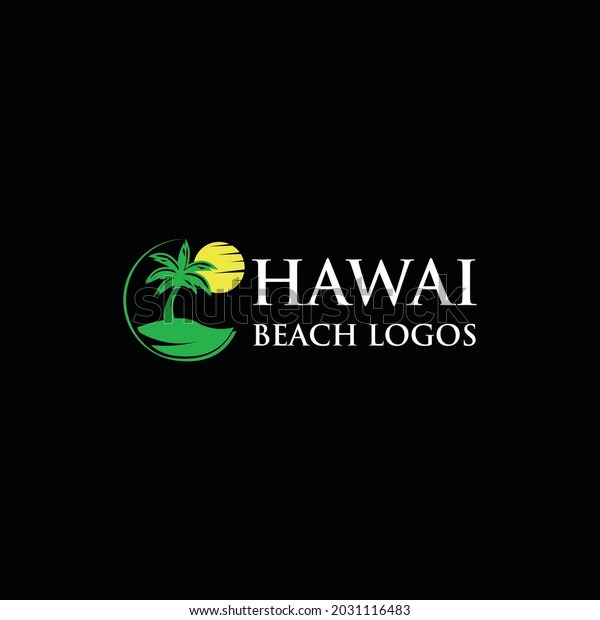 Beach Logos Design Sunrise Sunset Moon Stock Vector (Royalty Free ...