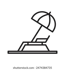 Beach Lounge Chair Icon Perfect for Summer Vacation and Relaxation Illustrations