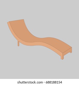 Beach lounger. Sunbed for relaxation by the sea. Vector illustration.