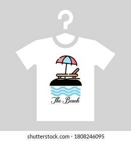 Beach lounger and umbrella T shirt Design, Modern t shirt design.