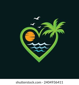 Beach lover logo, beach unique concept