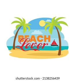 Amante de la playa, diseño de camisetas, archivo vector.