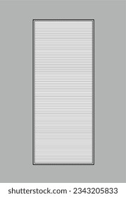 Beach mat flat sketch. Summer carpet apparel design. Accessory CAD mockup. Fashion technical drawing template. Vector illustration.