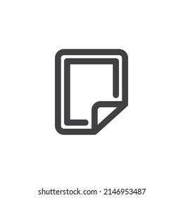 Beach mat line icon. linear style sign for mobile concept and web design. Beach blanket outline vector icon. Symbol, logo illustration. Vector graphics