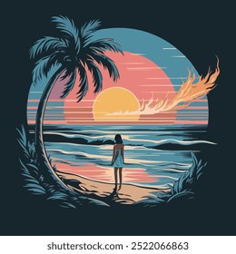 Beach men's unique t-shirt design