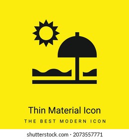 Icono de material amarillo brillante mínimo en la playa