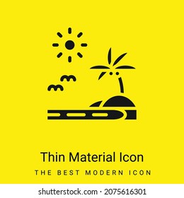Beach minimal bright yellow material icon