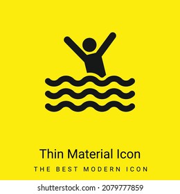 Icono de material amarillo brillante mínimo en la playa