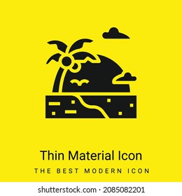 Icono de material amarillo brillante mínimo en la playa