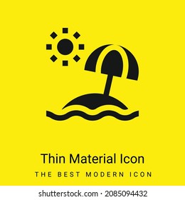 Beach minimal bright yellow material icon
