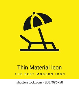 Icono de material amarillo brillante mínimo en la playa