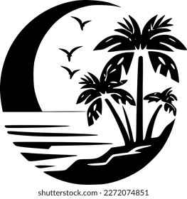 Beach - Minimalist and Flat Logo - Vector illustration