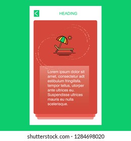 Beach  mobile vertical banner design design. Vector