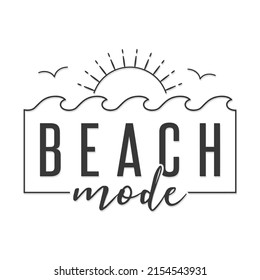 Beach Mode Illustration Clip Art Design Shape. Summer Vacations Silhouette Icon Vector.