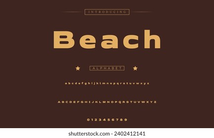 Beach Modern Bold Font. Sans Serif Font. Regular Italic Uppercase Lowercase Typography urban style alphabet fonts for fashion, sport, technology, digital, movie, logo design, vector illustration