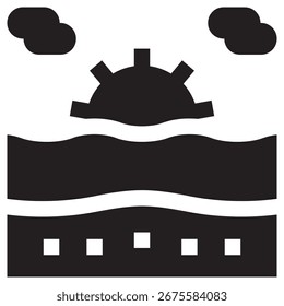 Beach Modern Vector Icon - Minimal Illustration Symbol Template für Web Mobile App UI Design