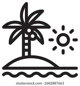 Beach Modern Vetor Icon - Modelo de Símbolo de Ilustração Mínima para Web Mobile App UI Design