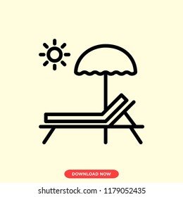 Beach modern vector style. Beach icon concept. Beach icon for and web.