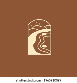 Beach and mountains logo design. Suitable for travel guide, vacation, tourism